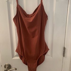 Rust red leotard / bodysuit